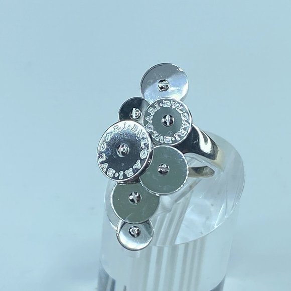 JR8226  Bulgari Cicladi spinning Cluster Disc 18K White Cocktail Ring 13g - Picture 3 of 11